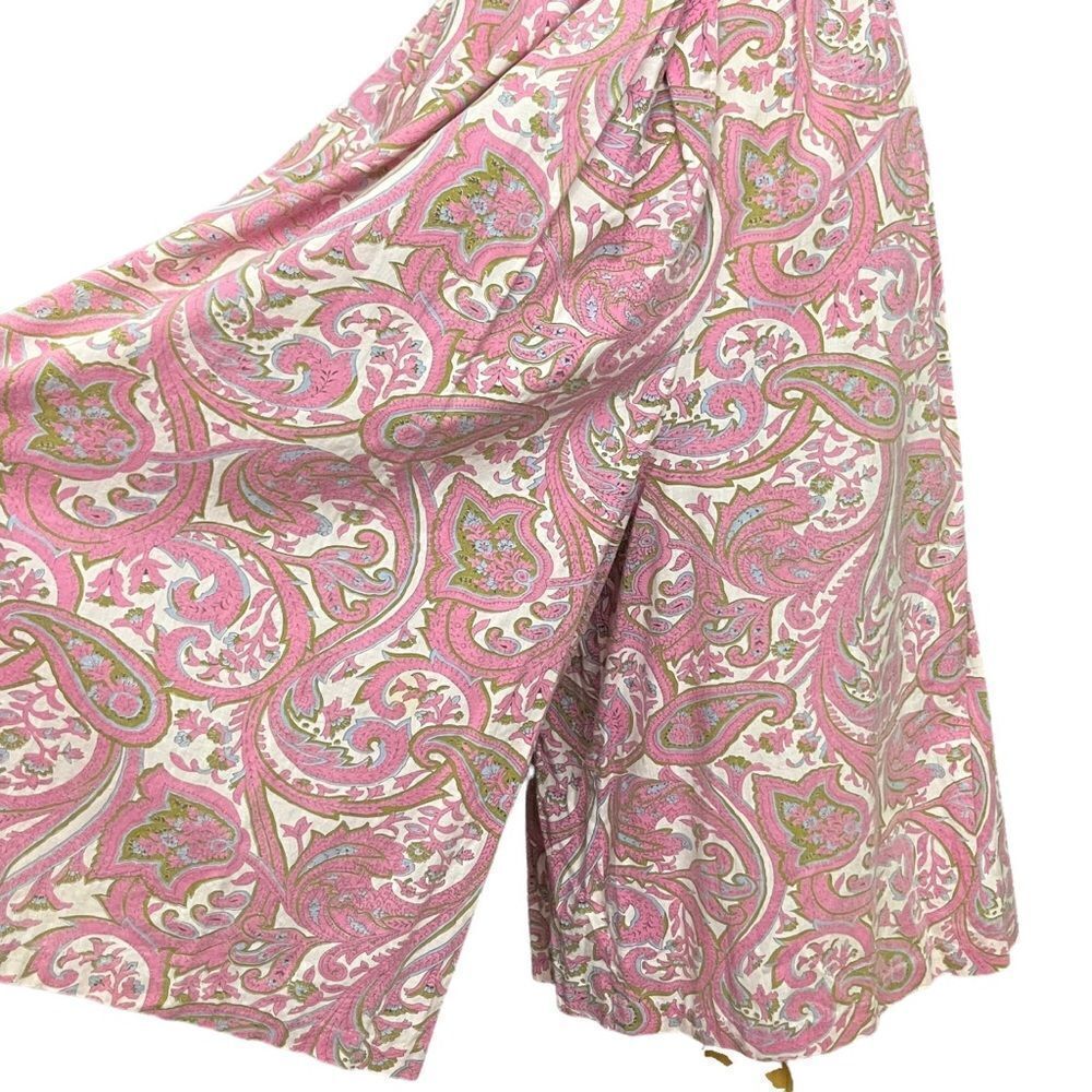 Vintage 60’s Pink Paisley Culottes Romper S - Picture 5 of 10